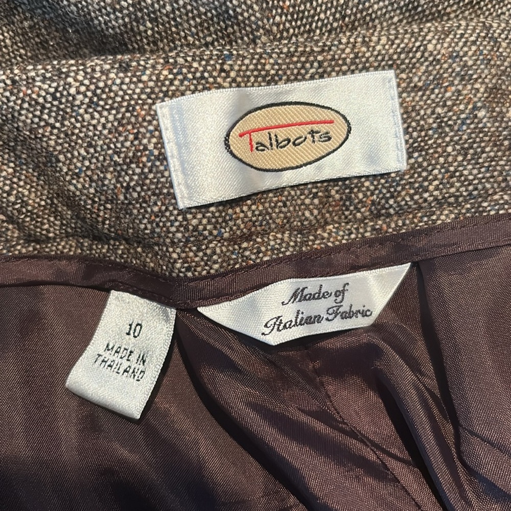 TALBOTS Vintage Wool/Silk Blend Trousers in Brown Tweed Size 10 — GORGEOUS!!! - Picture 10 of 11